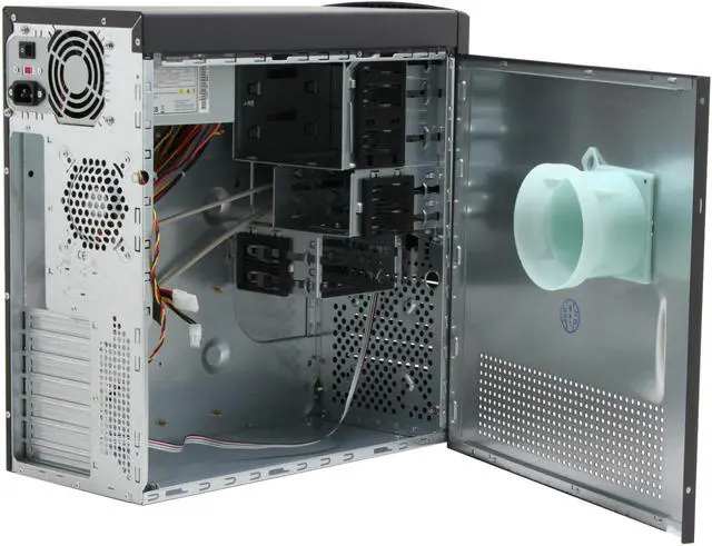 Alt view image 7 of 15 - Foxconn TS001-V-D350A Black/ Silver Steel ATX Mid Tower Computer Case Delta ATX 2.2 350W Power Supply