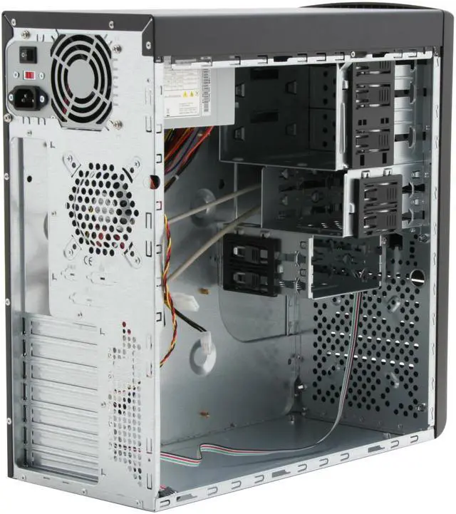 Alt view image 8 of 15 - Foxconn TS001-V-D350A Black/ Silver Steel ATX Mid Tower Computer Case Delta ATX 2.2 350W Power Supply