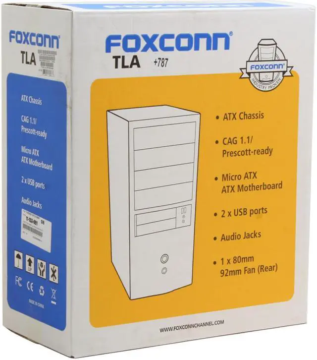 Alt view image 15 of 15 - Foxconn TLA+787K-CN300-HS Black Steel ATX Mid Tower Computer Case 300W Power Supply