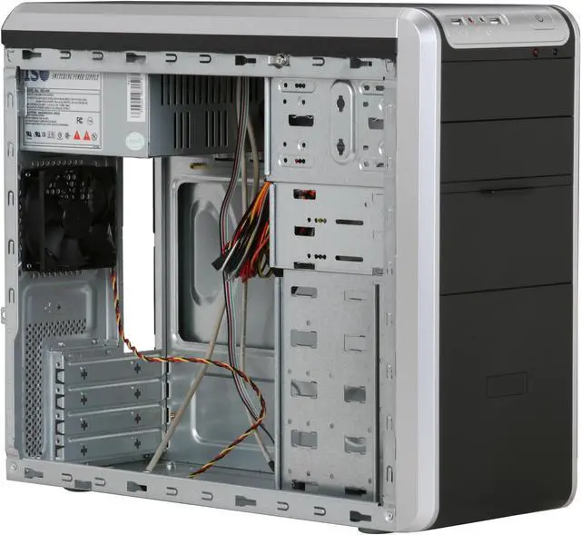 Alt view image 9 of 12 - Foxconn TLM566-300W Steel Micro ATX Mid Tower Computer Case 300W Power Supply