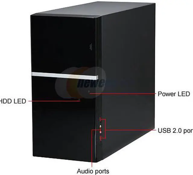 Alt view image 3 of 12 - Foxconn TW-080 NPS Black Steel Micro ATX Mid Tower Computer Case