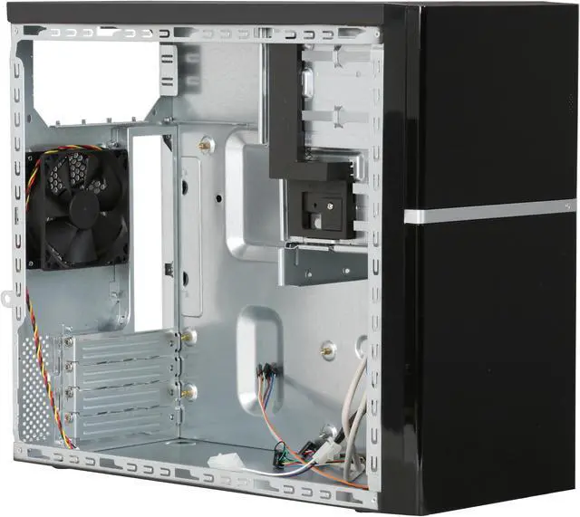 Alt view image 9 of 12 - Foxconn TW-080 NPS Black Steel Micro ATX Mid Tower Computer Case
