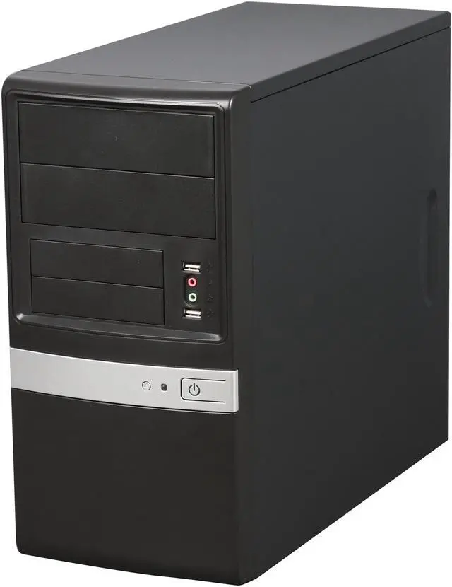 Alt view image 3 of 9 - Foxconn KS188-ISO450 Black / Silver SGCC Micro ATX Mini Tower Computer Case 350W Power Supply