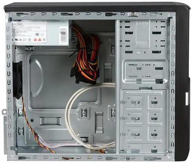 Alt view image 6 of 9 - Foxconn KS188-ISO450 Black / Silver SGCC Micro ATX Mini Tower Computer Case 350W Power Supply