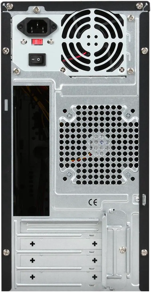 Alt view image 8 of 9 - Foxconn KS188-ISO450 Black / Silver SGCC Micro ATX Mini Tower Computer Case 350W Power Supply