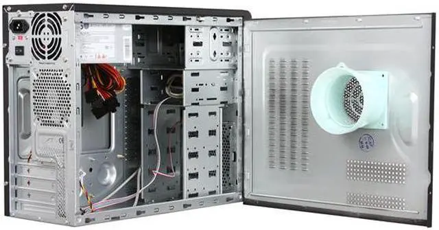 Alt view image 5 of 9 - Foxconn TLM-C01+ISO-400 Black / Silver 0.6mm SGCC Micro ATX Mini Tower Computer Case w/ 18 in 1 Card Reader 300W Power Supply