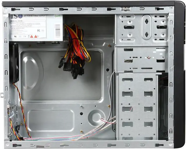 Alt view image 6 of 9 - Foxconn TLM-C01+ISO-400 Black / Silver 0.6mm SGCC Micro ATX Mini Tower Computer Case w/ 18 in 1 Card Reader 300W Power Supply