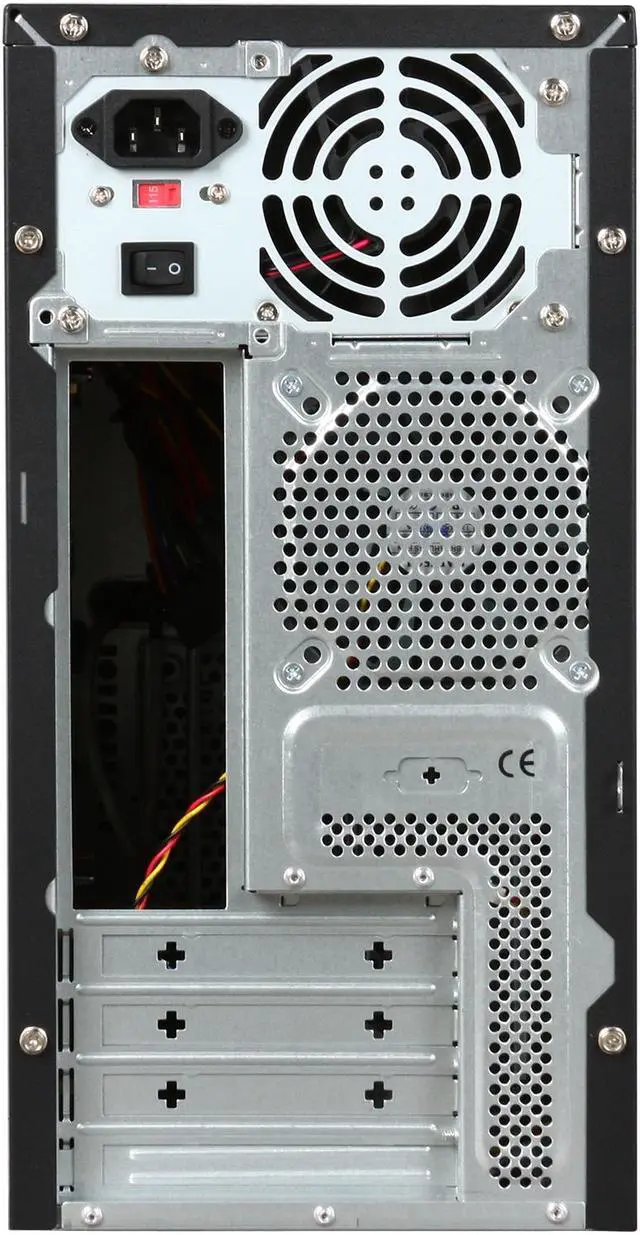 Alt view image 8 of 9 - Foxconn TLM-C01+ISO-400 Black / Silver 0.6mm SGCC Micro ATX Mini Tower Computer Case w/ 18 in 1 Card Reader 300W Power Supply