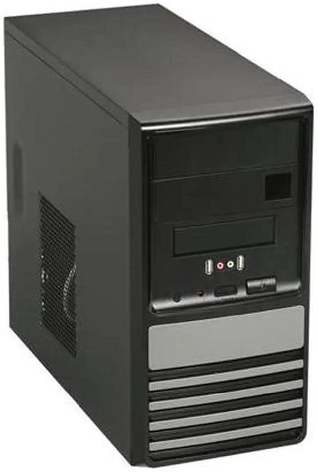 Main image of TW (Tower) TW-689 (H+A)+ISO-450 Black / Silver 0.7mm SGCC Micro ATX Mini Tower Computer Case 350W Power Supply
