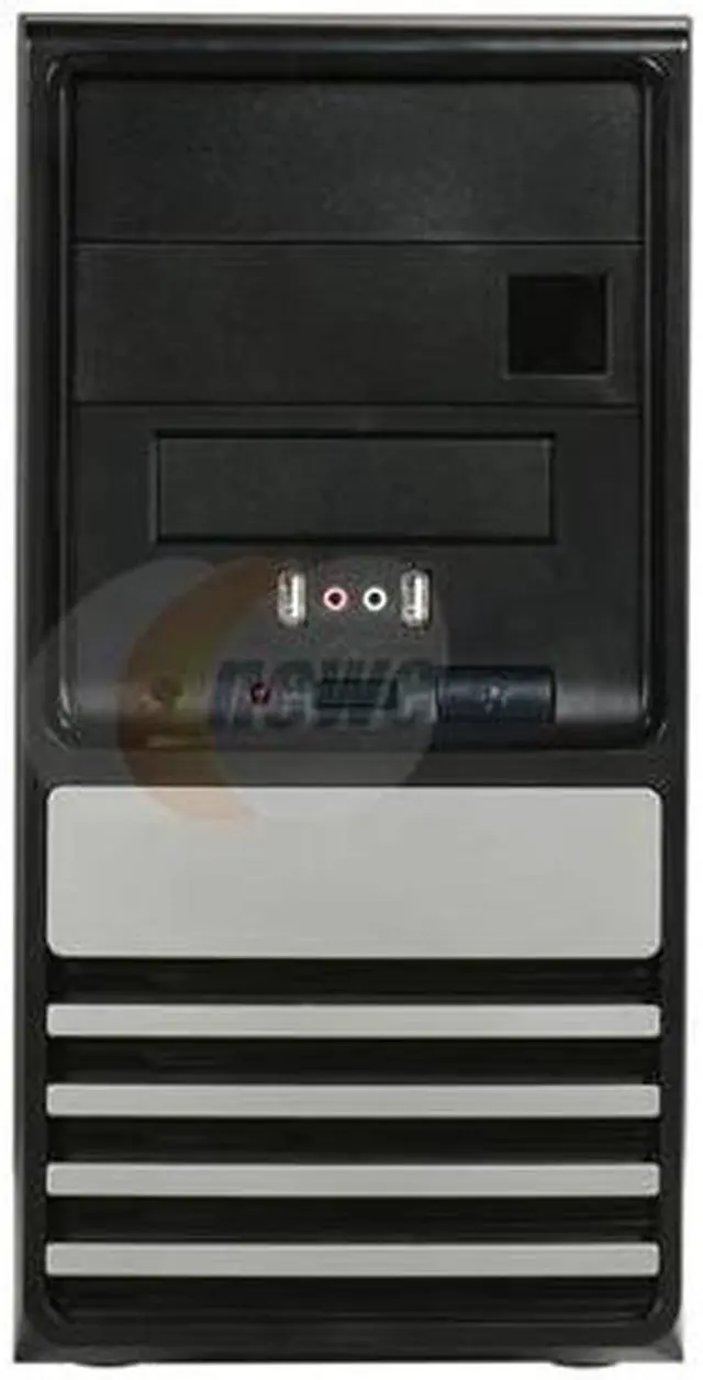 Alt view image 2 of 8 - TW (Tower) TW-689 (H+A)+ISO-450 Black / Silver 0.7mm SGCC Micro ATX Mini Tower Computer Case 350W Power Supply