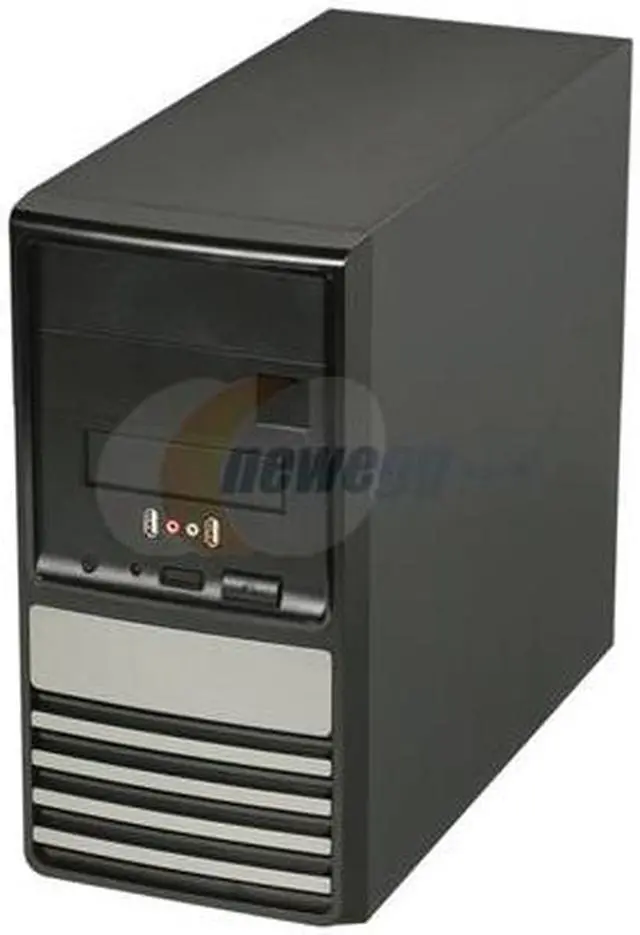Alt view image 3 of 8 - TW (Tower) TW-689 (H+A)+ISO-450 Black / Silver 0.7mm SGCC Micro ATX Mini Tower Computer Case 350W Power Supply