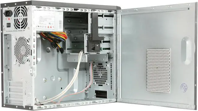Alt view image 5 of 8 - TW (Tower) TW-689 (H+A)+ISO-450 Black / Silver 0.7mm SGCC Micro ATX Mini Tower Computer Case 350W Power Supply