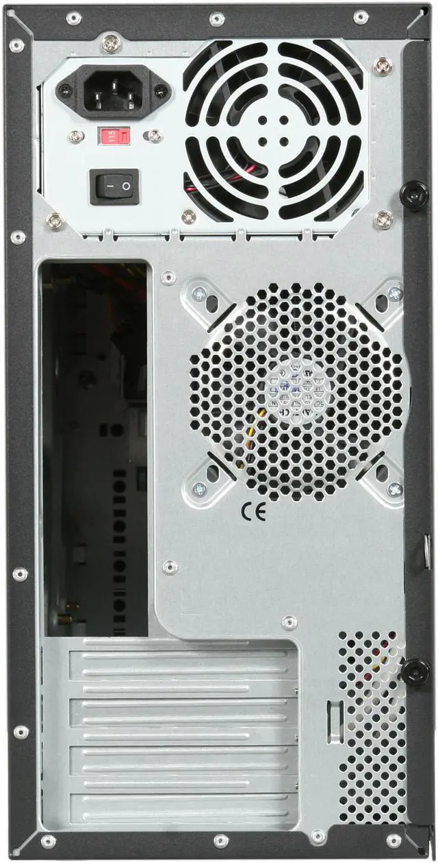 Alt view image 7 of 8 - TW (Tower) TW-689 (H+A)+ISO-450 Black / Silver 0.7mm SGCC Micro ATX Mini Tower Computer Case 350W Power Supply