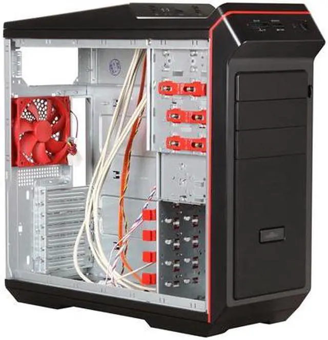 Alt view image 6 of 7 - Foxconn G-007(H) Black / Red 0.8mm SGCC Micro ATX Mid Tower Computer Case