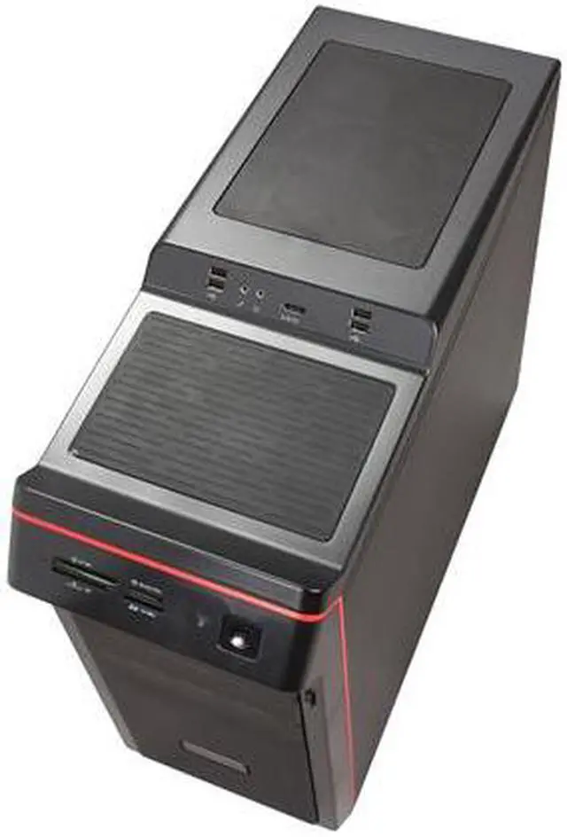 Alt view image 7 of 7 - Foxconn G-007(H) Black / Red 0.8mm SGCC Micro ATX Mid Tower Computer Case