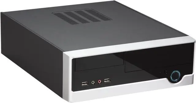 Main image of Foxconn RM233+FSP150-50GLT Black / Silver 0.6mm SGCC Mini-ITX Tower Computer Case 150W Power Supply