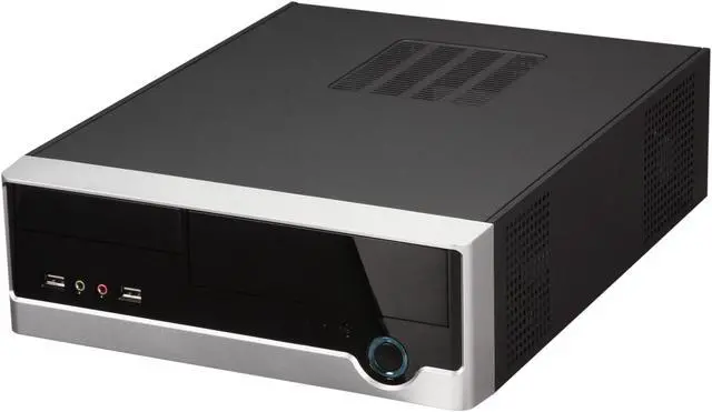 Alt view image 3 of 9 - Foxconn RM233+FSP150-50GLT Black / Silver 0.6mm SGCC Mini-ITX Tower Computer Case 150W Power Supply