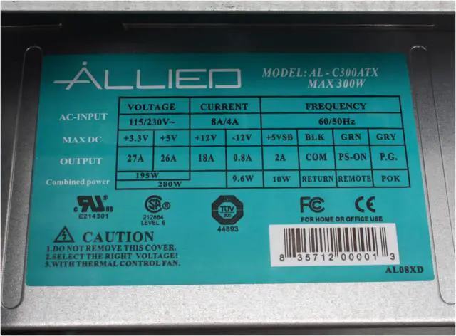 Alt view image 11 of 14 - APEX X-115 Black Steel ATX Mid Tower Computer Case ATX12V 300W Intel/AMD Listed Power Supply