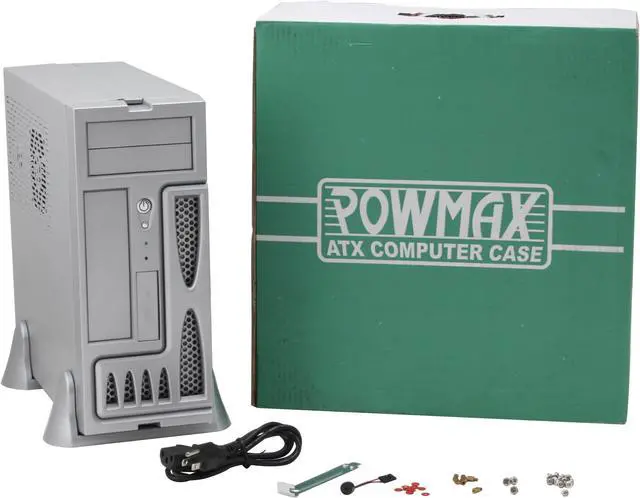 Alt view image 9 of 9 - Foxconn ATX3400-P4 White Steel ATX Mid Tower Computer Case 300W Power Supply