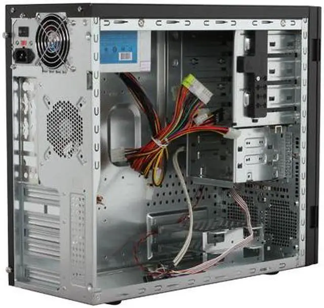 Alt view image 7 of 12 - APEX TU150 Black Steel ATX Mid Tower Computer Case ATX 12V 400W with 20+4 pin Intel/AMD listed Power Supply