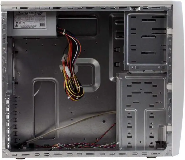 Alt view image 6 of 12 - APEX PC-115 White/Gray Steel ATX Mid Tower Computer Case ATX12V 300W Power Supply