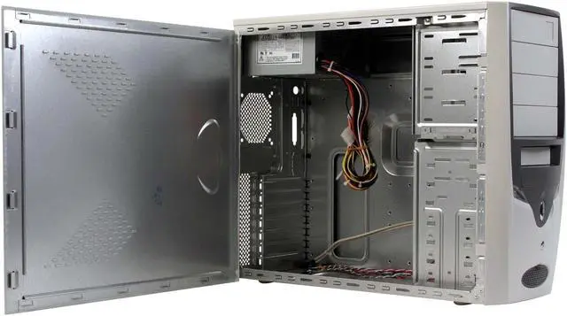 Alt view image 5 of 12 - APEX PC-115 White/Gray Steel ATX Mid Tower Computer Case ATX12V 300W Power Supply