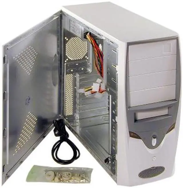 Alt view image 6 of 12 - APEX PC-115 Beige Steel ATX Mid Tower Computer Case 350W Power Supply