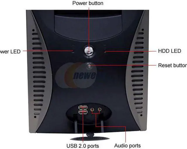 Alt view image 4 of 13 - APEX TU-163 Black Steel ATX Mid Tower Computer Case 350W Power Supply
