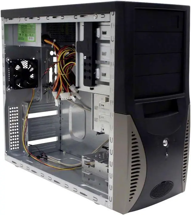Alt view image 8 of 13 - APEX TU-163 Black Steel ATX Mid Tower Computer Case 350W Power Supply