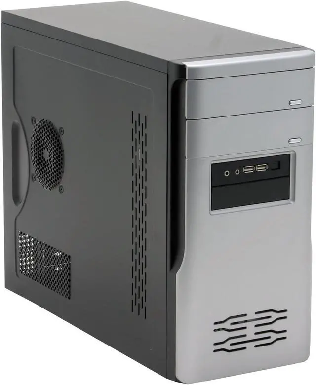 Main image of APEX TX-346 Black/Silver Steel ATX Mini Tower Computer Case ATX12V 300W Intel & AMD Listed Power Supply