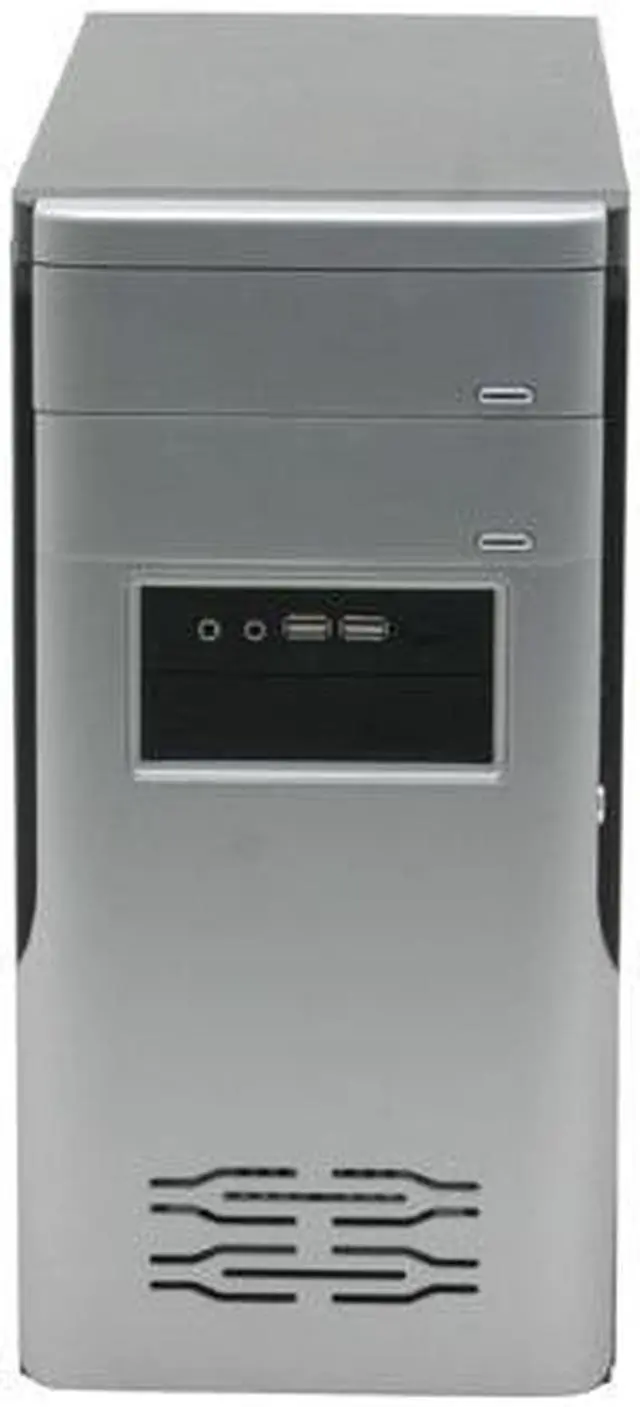 Alt view image 2 of 15 - APEX TX-346 Black/Silver Steel ATX Mini Tower Computer Case ATX12V 300W Intel & AMD Listed Power Supply