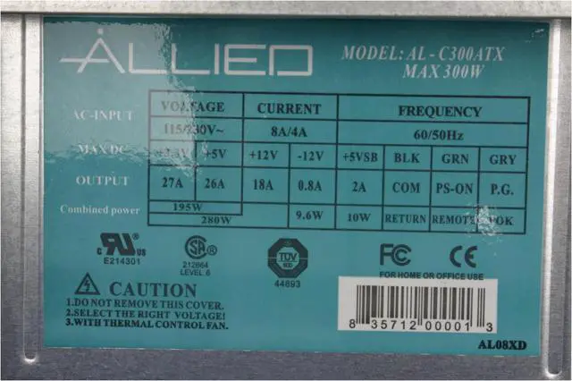 Alt view image 11 of 15 - APEX TX-346 Black/Silver Steel ATX Mini Tower Computer Case ATX12V 300W Intel & AMD Listed Power Supply