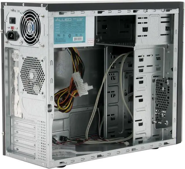 Alt view image 9 of 15 - APEX TX-346 Black/Silver Steel ATX Mini Tower Computer Case ATX12V 300W Intel & AMD Listed Power Supply