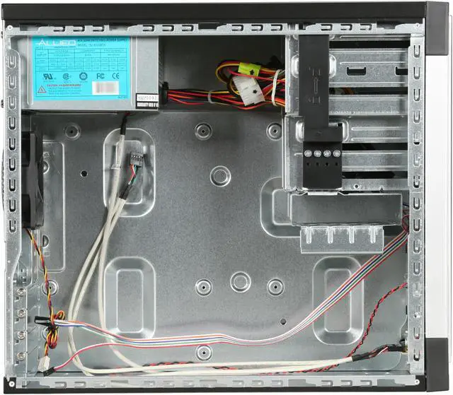 Alt view image 6 of 9 - APEX TM-302-3 Black/ Silver Steel Micro ATX Mid Tower Computer Case 300W Power Supply