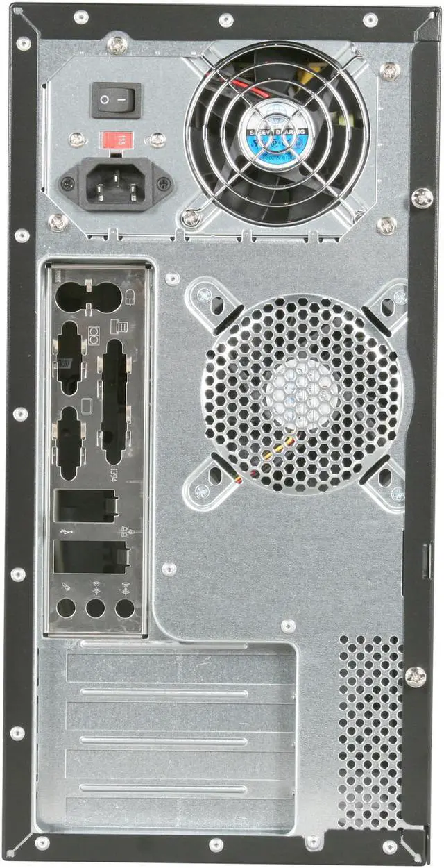 Alt view image 8 of 9 - APEX TM-302-3 Black/ Silver Steel Micro ATX Mid Tower Computer Case 300W Power Supply