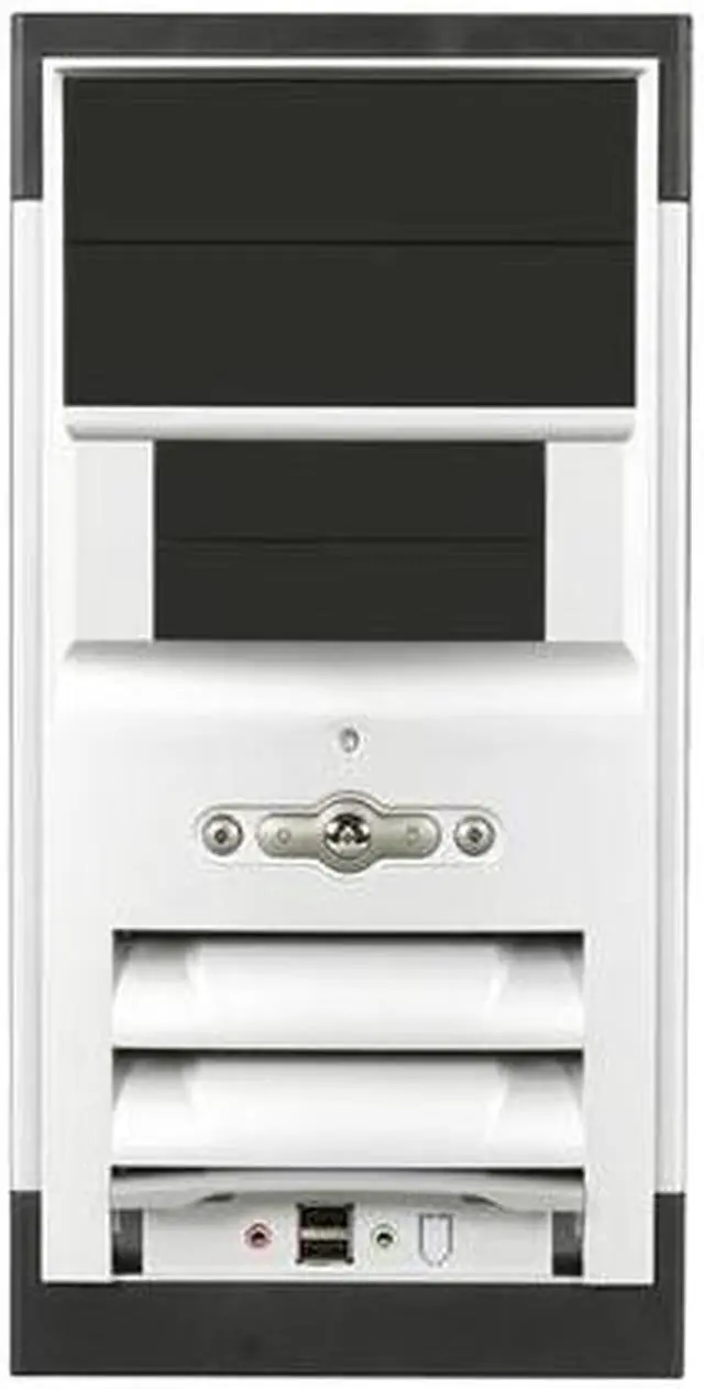 Alt view image 2 of 9 - APEX TM-302-3 Black/ Silver Steel Micro ATX Mid Tower Computer Case 300W Power Supply