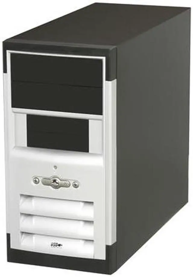 Alt view image 3 of 9 - APEX TM-302-3 Black/ Silver Steel Micro ATX Mid Tower Computer Case 300W Power Supply