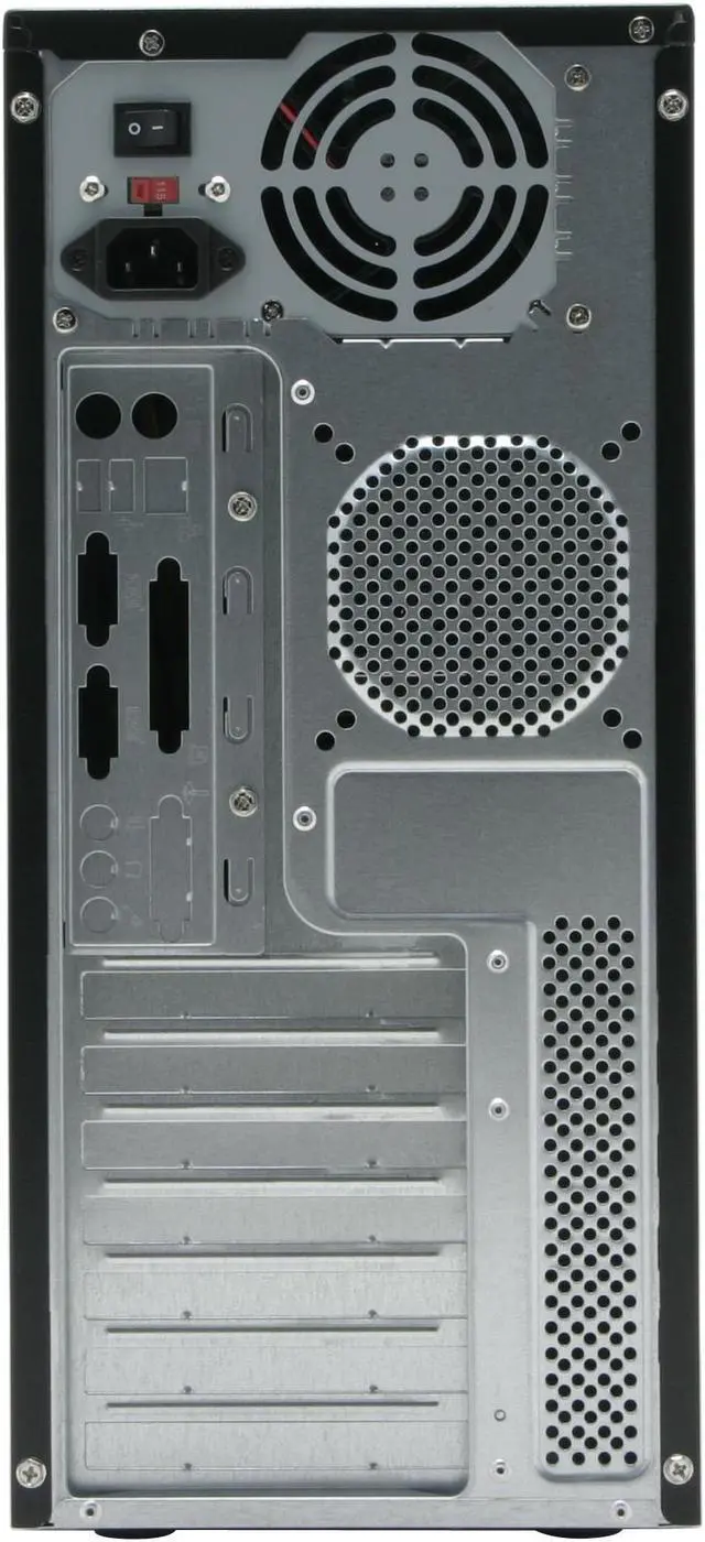 Alt view image 7 of 16 - APEX PC-336 Black/Silver Steel ATX Mid Tower Computer Case 350W Power Supply