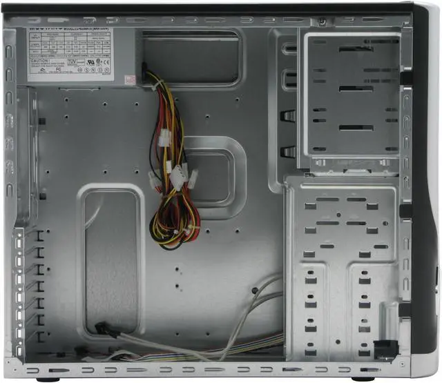 Alt view image 8 of 16 - APEX PC-336 Black/Silver Steel ATX Mid Tower Computer Case 350W Power Supply