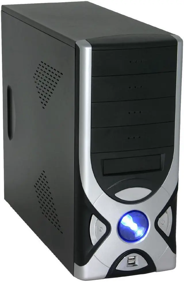 Main image of APEX PC-336 Black/Silver Steel ATX Mid Tower Computer Case 350W Power Supply