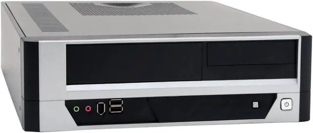 Main image of APEX DM-317-A Black/ Silver Steel Micro ATX Media Center / Slim HTPC Computer Case w/ ATX12V Flex 275W Power Supply