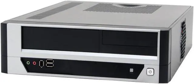 Alt view image 2 of 10 - APEX DM-317-A Black/ Silver Steel Micro ATX Media Center / Slim HTPC Computer Case w/ ATX12V Flex 275W Power Supply