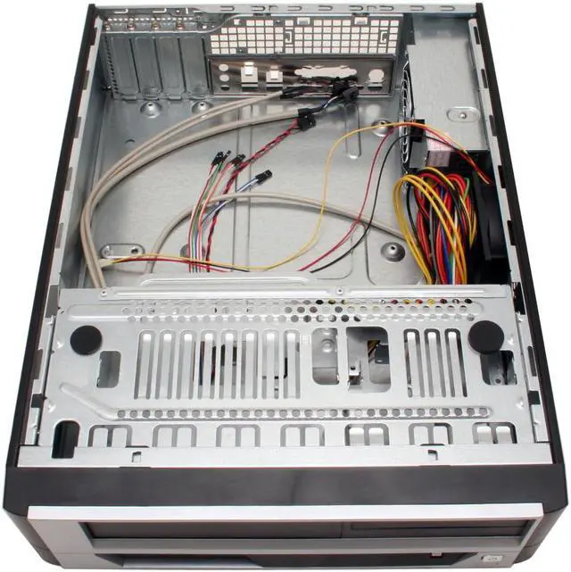 Alt view image 8 of 10 - APEX DM-317-A Black/ Silver Steel Micro ATX Media Center / Slim HTPC Computer Case w/ ATX12V Flex 275W Power Supply