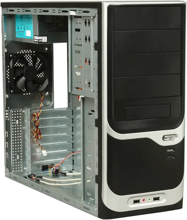 Alt view image 6 of 8 - APEX PC-375 Black Steel ATX Mid Tower Computer Case ATX12V 300W Power Supply