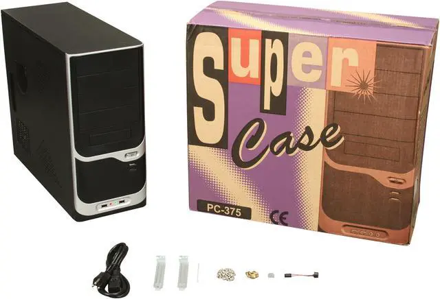 Alt view image 8 of 8 - APEX PC-375 Black Steel ATX Mid Tower Computer Case ATX12V 300W Power Supply