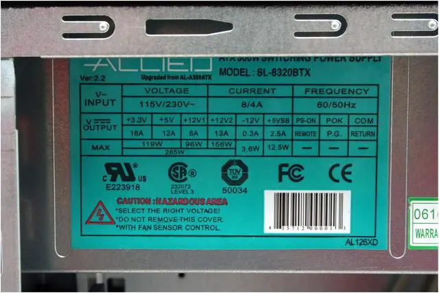 Alt view image 8 of 15 - APEX PC-381 Black Steel ATX Mid Tower Computer Case ATX12V 300W Power Supply