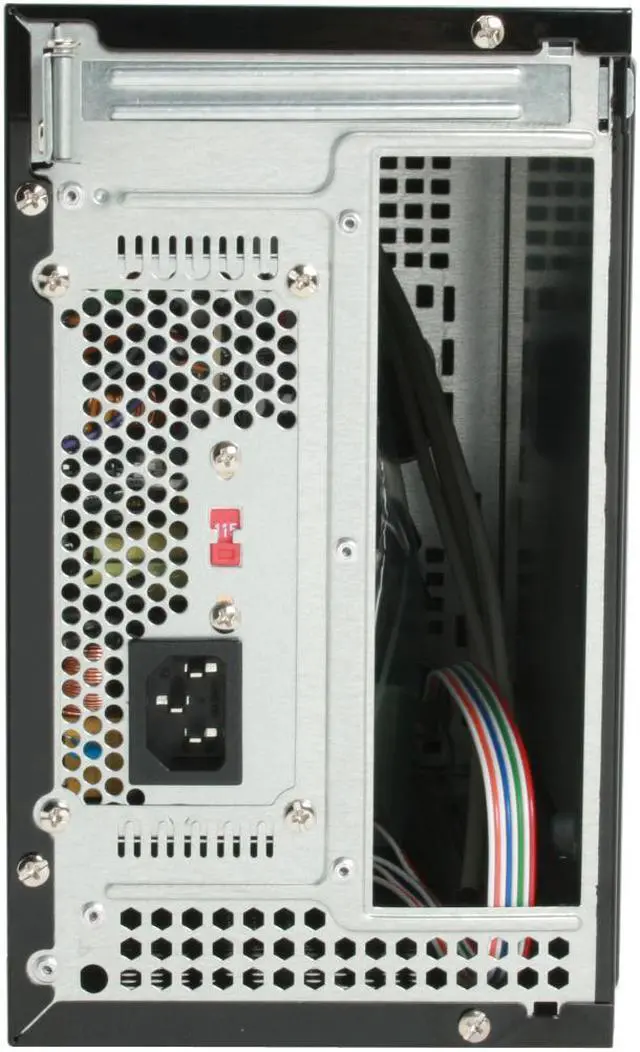 Alt view image 8 of 10 - APEX MI-100 Black / Mirror finish Steel Mini-ITX Tower Computer Case 250W Power Supply