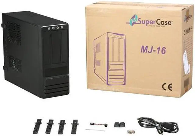 Alt view image 8 of 8 - APEX MJ-16 Black Steel Micro ATX Mini Tower Computer Case ATX12V SFX 250W Power Supply