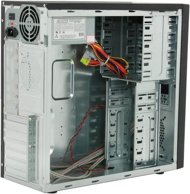 Alt view image 9 of 13 - APEX SK-386 Black Steel ATX Mid Tower Computer Case 300W Power Supply