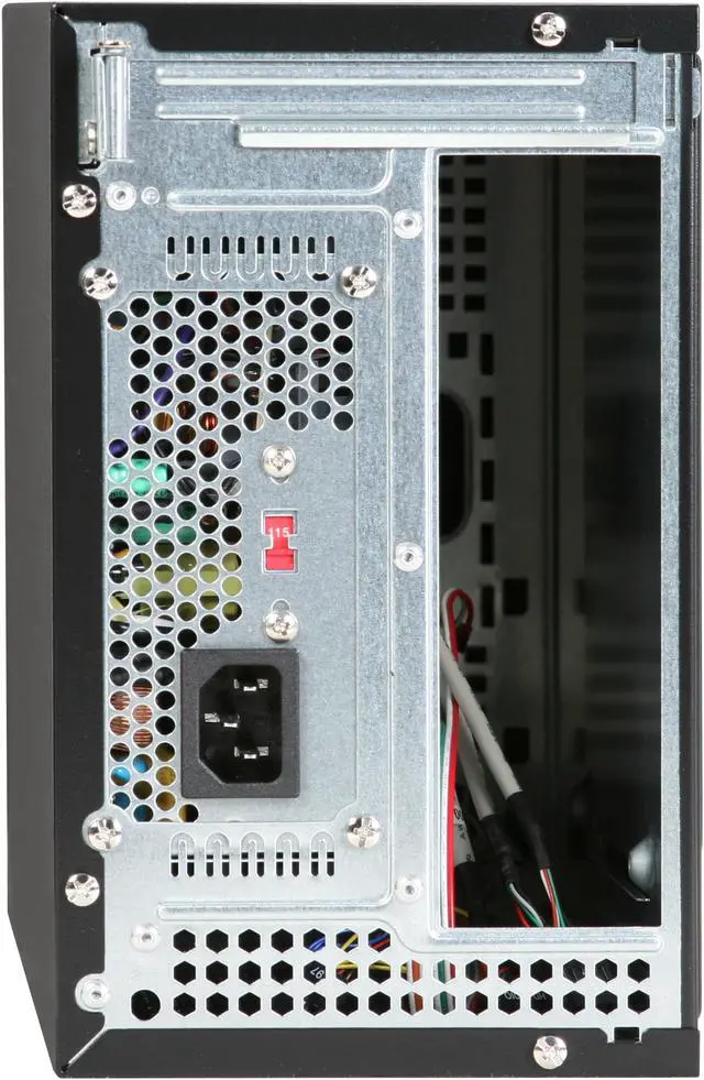 Alt view image 6 of 10 - APEX MI-100BK Black Steel Mini-ITX Tower Computer Case 250W Power Supply